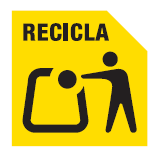 Símbolo recicla contenedor amarillo