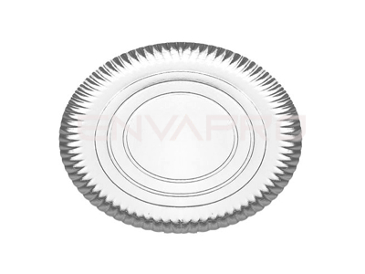 BANDEJA REDONDA CARTÓN PLATA 200mm