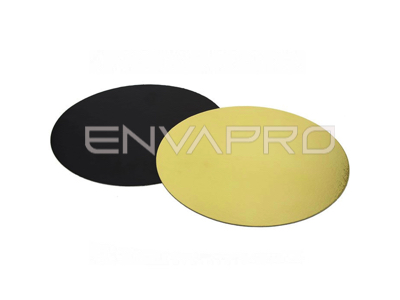 DISCO CARTÓN DOBLE CARA ORO/NEGRO 32 cmØ
