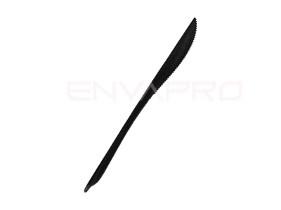 CUCHILLO COOKPLAY NEGRO COMPOSTABLE Y REUTILIZABLE 170mm