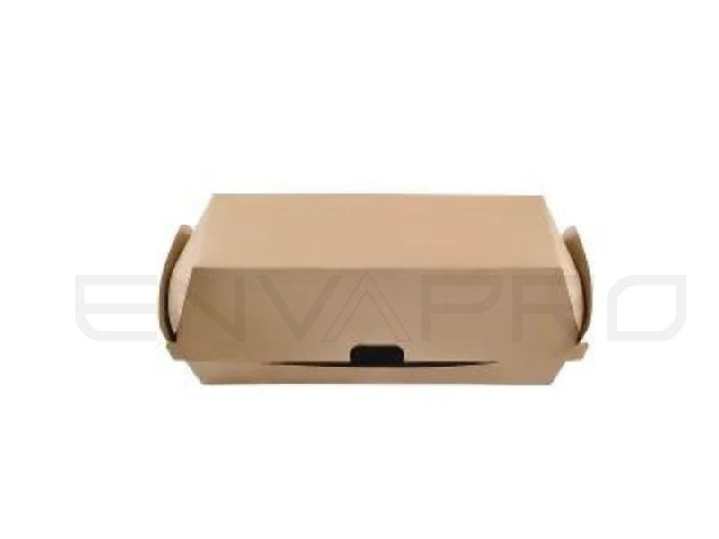 ENVASE CARTON MICROCANAL KRAFT HOT DOG MEDIANO 205 x 110 x 85 mm