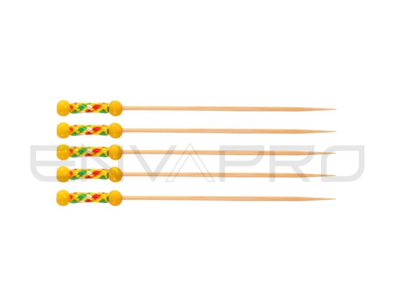 BROCHETA BAMBU FANTASÍA AMARILLA 120 MM