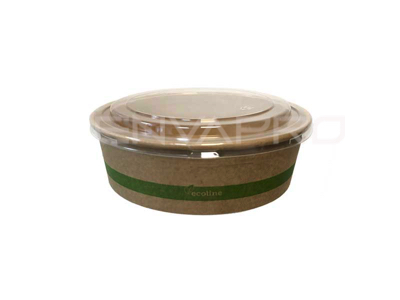 ENSALADERA CARTON KRAFT-KRAFT CON TAPA PET 16 oz 500 ml.
