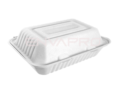 PORTAMENU 1 COMP. CAÑA DE AZUCAR BLANCO 1.200 ml. 41 OZ. 220 x 165 x 80 mm.