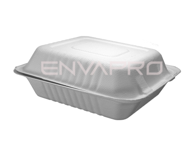 PORTAMENU 1 COMP. CAÑA DE AZUCAR BLANCO CUADRADO 1.600 ml. 54 OZ 205 x 190 x 80 mm.