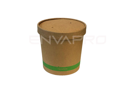 TARRINA SOPERA CON TAPA CARTÓN KRAFT 26 oz 780 ML