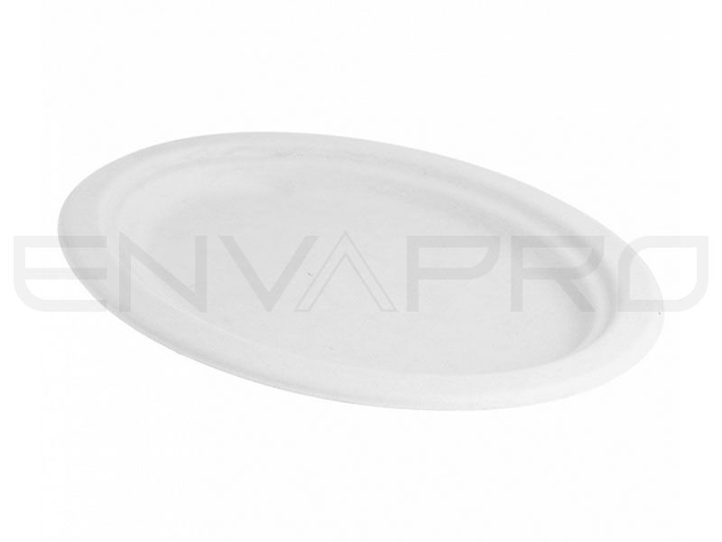 PLATO OVAL CAÑA DE AZUCAR BLANCO 320x260 mm