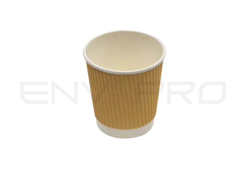 VASO CARTON CORRUGADO KRAFT/BLANCO 7 oz. 200 ml.