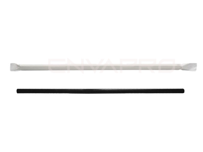 PAJITA REUTILIZABLE RECTA RPP NEGRA ENFUNDADA 230mm x 6mmØ