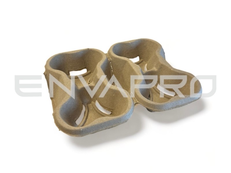 BANDEJA DE PULPA CELULOSA PORTAVASOS x4 DIVISIBLE 225 x 225 x 50 mm