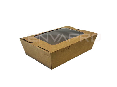 ENVASE CARTON KRAFT/KRAFT CON VENTANA 700 ml