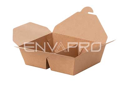 ENVASE ORIENTAL PAGODA EFECTO KRAFT 2 HUECOS 1000cc (500   500)