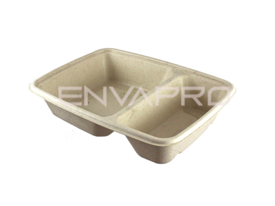 ENVASE RECTANGULAR BEPULP - 2 HUECOS 