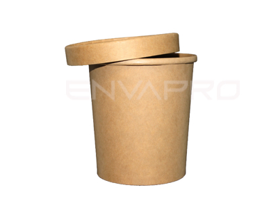 TARRINA SOPERA CARTÓN KRAFT INT/EXT MAS TAPA 16 oz 480 ml COMBO