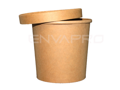 TARRINA SOPERA CARTÓN KRAFT INT/EXT MAS TAPA 32 oz 950 ml COMBO