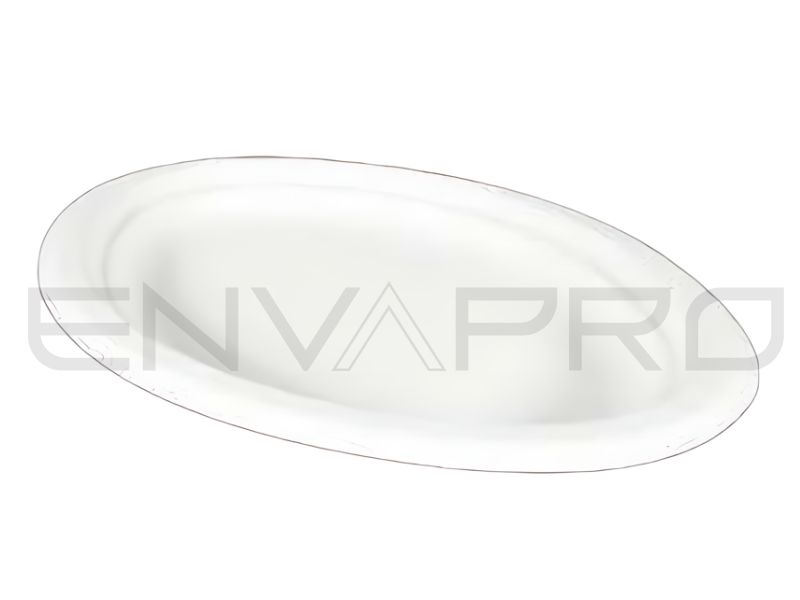 PLATO OVALADO CAÑA DE AZUCAR COMPOSTABLE BLANCO 260x190 mmØ