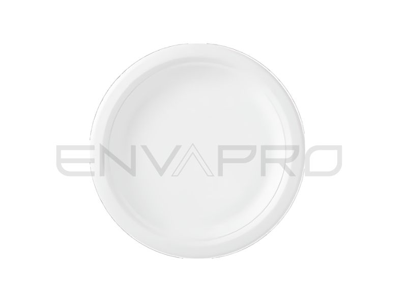 PLATO REDONDO CAÑA DE AZUCAR COMPOSTABLE BLANCO 225 mmØ