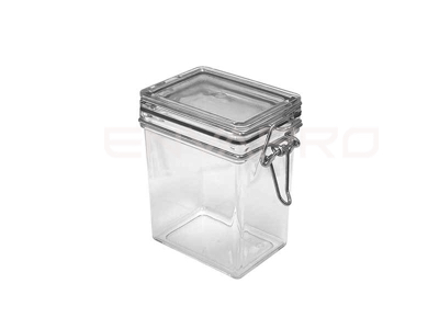 TARRO PS CON TAPA CLIP TRANSPARENTE 90 ml 80 x 50 x 70 mm