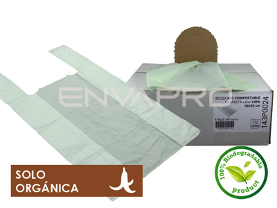 BOLSA BIO COMPOSTABLE CAMISETA 4 KILOS LIMA 42x53 cm 