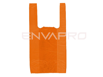 BOLSA PLÁSTICO CAMISETA NARANJA 2 KILOS 42X53 cm (108 ud. aprox. 70% Reciclado)