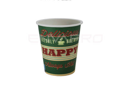 VASO CARTÓN DECORADO HAPPY ALTO GRAMAJE 8 oz. 237 ml. VERDE