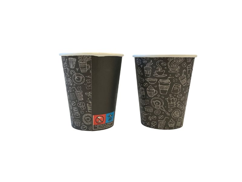 VASO CARTÓN DECORADO PIZARRA 8 oz 237 ml.
