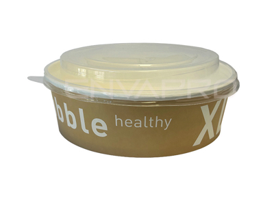ENSALADERA BASE KRAFT/KRAFT DECORADO HEALTHY CON TAPA PP 32 oz 1000 ml.