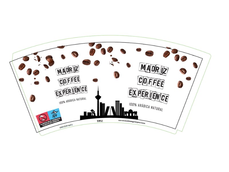 VASO CARTON BLANCO 237ML 8OZ IMPRESO MADRIZ COFFEE EXPERIENCE