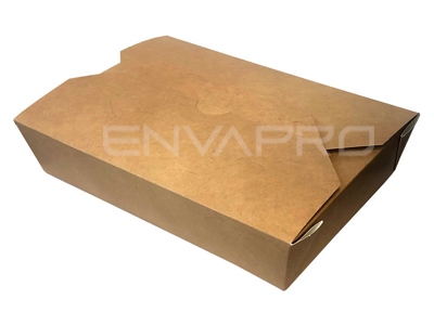 ENVASE CARTÓN EFECTO KRAFT INTERIOR PE 240 x 165 x 55 mm