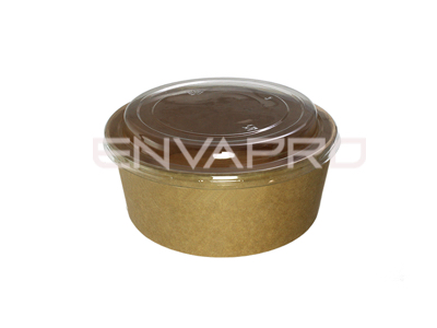 ENSALADERA BASE KRAFT/KRAFT CON TAPA RPET ANTIVAHO 19 oz 550 ml.