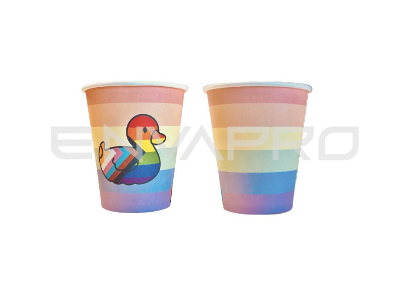 VASO CARTÓN DECORADO PATITO 8 oz 237 ml