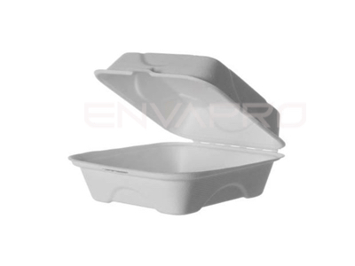 PORTAMENU HAMBURGUESA CAÑA DE AZUCAR BLANCO COMPOSTABLE 150x150x75mm VANGUARD