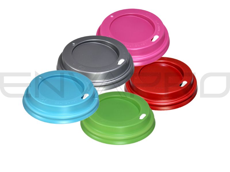 TAPA PS MULTICOLOR (5 COLORES) PARA VASO CARTÓN 80 mmØ