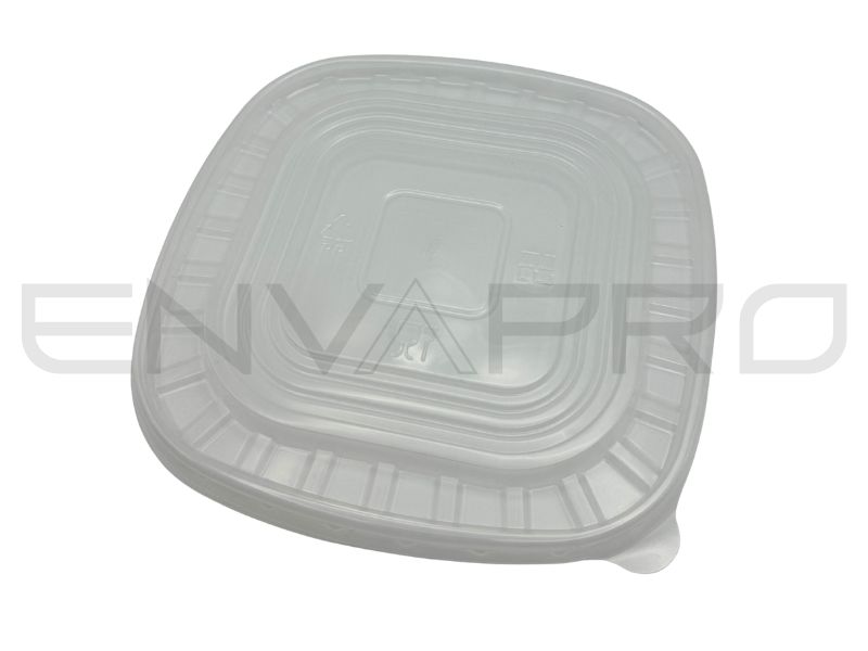 TAPA PP TRANSPARENTE PARA TARRINA CUADRADA 168 x 168 mm