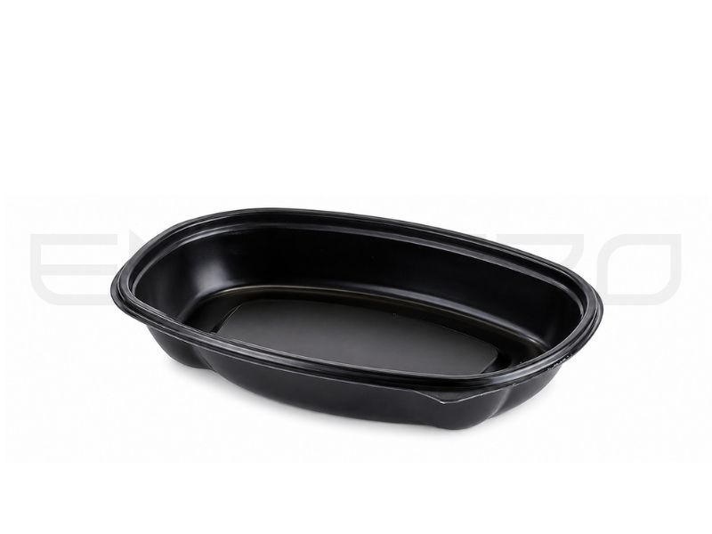 ENVASE PP NEGRO PARA POLLO 257 x 195 x 52 mm