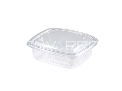 TARRINA PP RECTANGULAR TAPA BISAGRA 250 ml