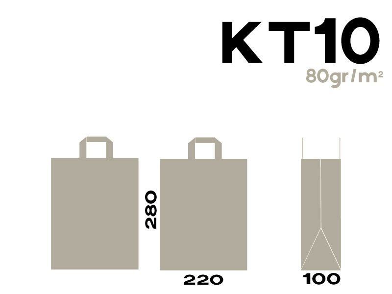 BOLSA PAPEL ASA PLANA BLANCA 80gr 22 x 10 x 28 cm 250 uds. KT10