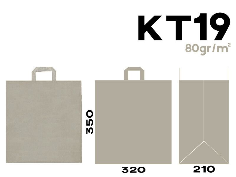 BOLSA PAPEL ASA PLANA BLANCA (M1) 80gr 32 x 21 x 35 cm 250 uds. KT19