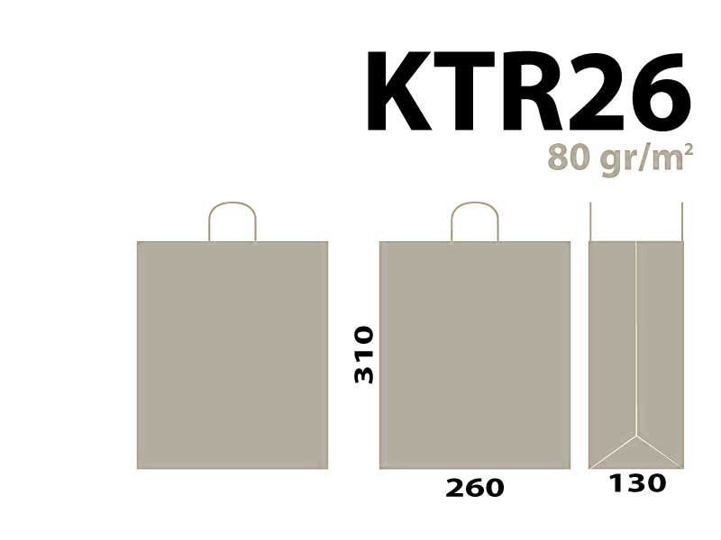 BOLSA PAPEL ASA RIZADA BLANCA 80 grs 26 x 13 x 31 cm KTR26