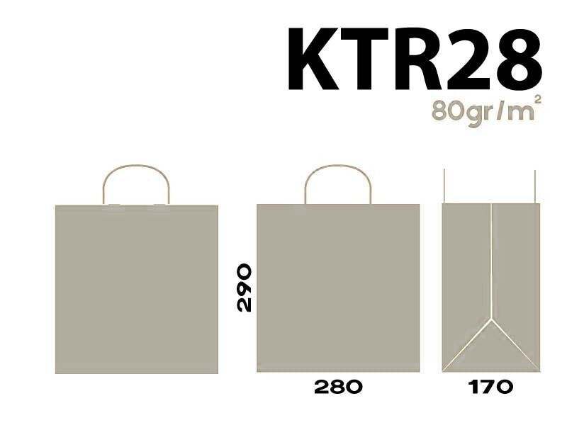 BOLSA PAPEL ASA RIZADA BLANCA 80 grs 28 x 17 x 29 cm KTR28