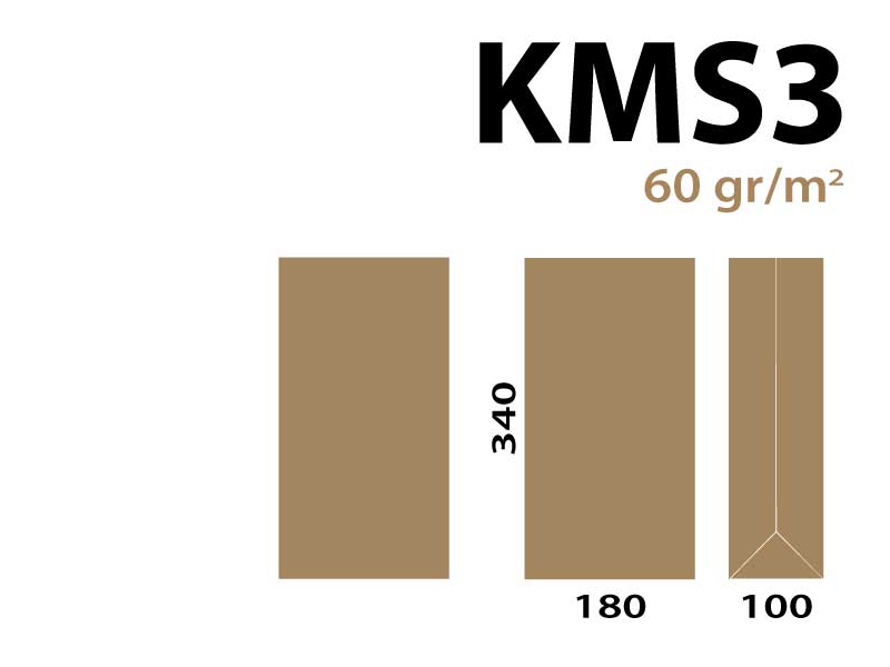 BOLSA PAPEL KRAFT FONDO AMERICANO EQUIVALENCIA (BP3) 70 gr 180xF100x340mm KMS3