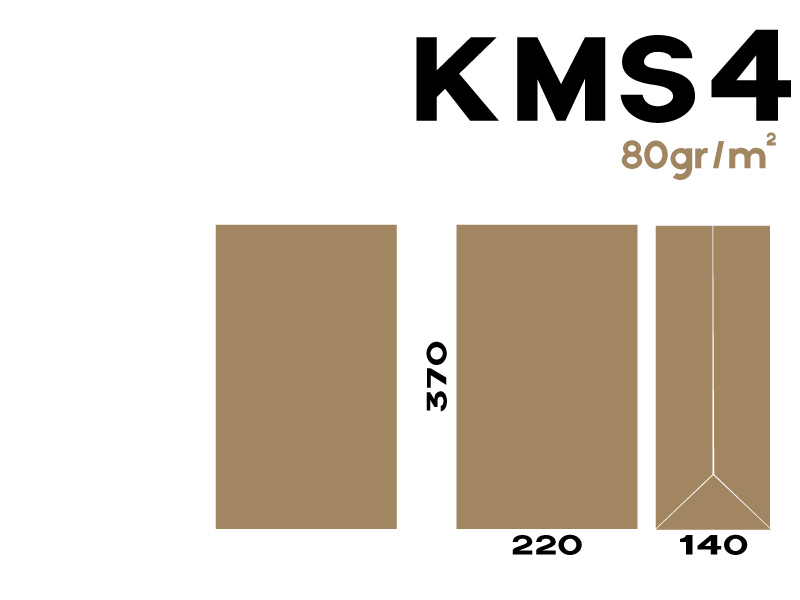 BOLSA PAPEL KRAFT FONDO AMERICANO EQUIVALENCIA (BP4) 70 gr 220xF140x370mm KMS4