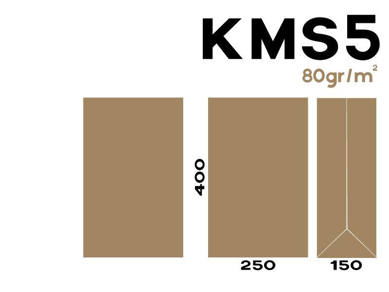 BOLSA PAPEL KRAFT FONDO AMERICANO EQUIVALENCIA (BP5) 70 gr 250xF150x400mm KMS5