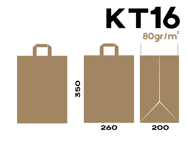 BOLSA PAPEL ASA PLANA KRAFT (BP8) 80gr 26 x 20 x 35 cm 250 uds.