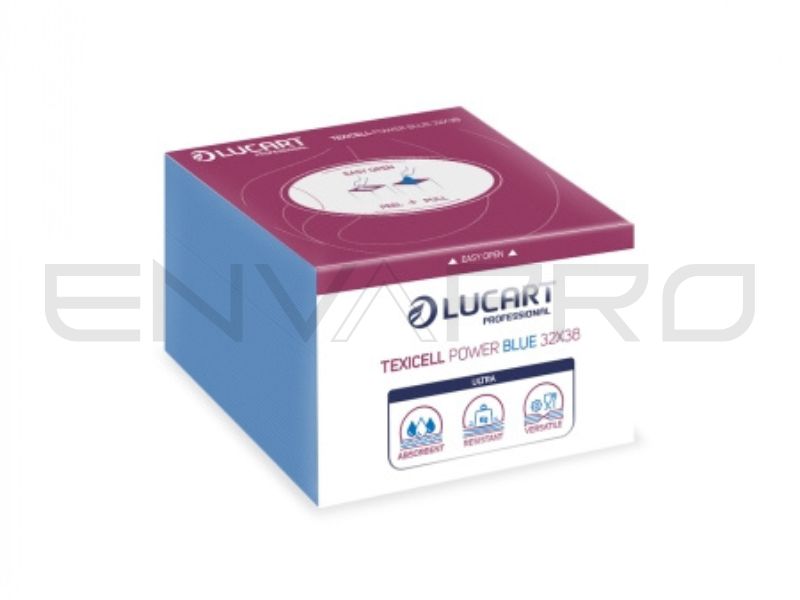 PAÑOS TEXTIL MULTIUSOS REUTILIZABLE PLEGADOS AZUL 320 x 380 mm 80gr/mq.