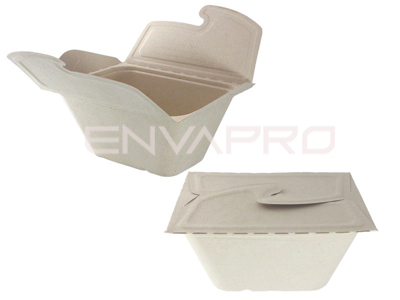 ENVASE RECTANGULAR BEPULP BOX TO GO 750 ml. 165 x 124 x 74 mm