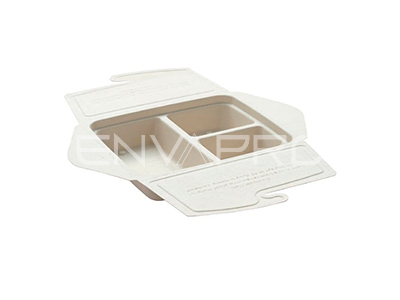 ENVASE CUADRADO BEPULP 3 HUECOS BOX TO GO 900 ml. (500/200/200 ml.)