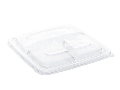 TAPA PP CUADRADA PARA ENVASE CUADRADO BEPULP 900 ml. 3 HUECOS
