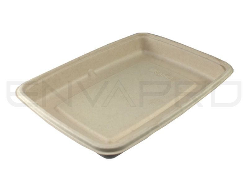 ENVASE RECTANGULAR BEPULP No PEFAS 600 ml. 229 x 165 x 29 mm