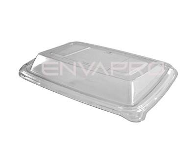 TAPA PET RECTANGULAR INCLINADA PARA ENVASE RECTANGULAR INCLINADO BEPULP 950ml.